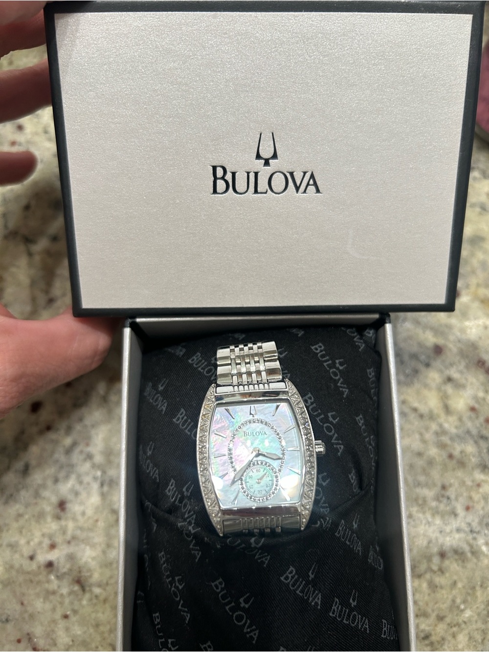 Bulova Silver and Black Branded Certificate and Booklet Set